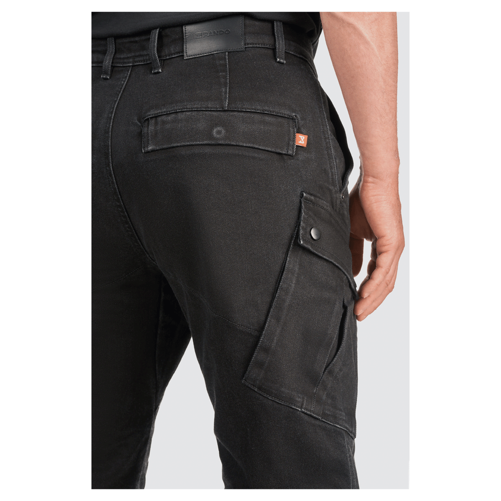 PANDO MOTO MARK BLACK AAA CARGO PANTS