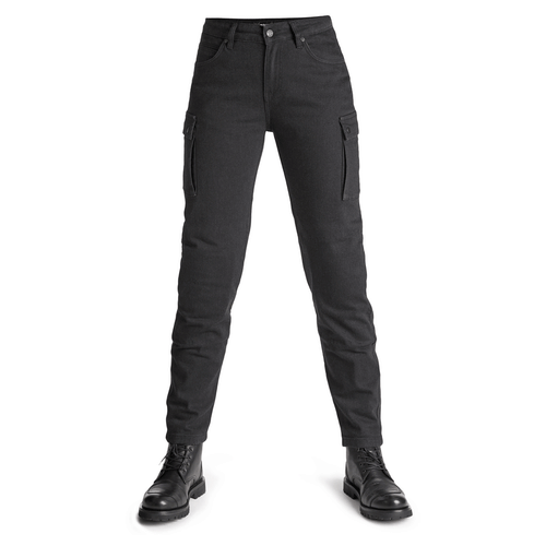PANDO MOTO MILA CARGO WOMEN'S JEANS - BLACK