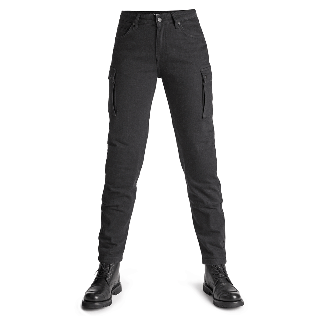 PANDO MOTO MILA CARGO WOMEN'S JEANS - BLACK
