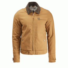 ROKKER CANVAS MOTORCYCLE JACKET TOBACCO BROWN