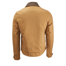 ROKKER CANVAS MOTORCYCLE JACKET TOBACCO BROWN