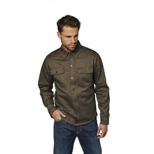 ROKKER BOSTON MOTORCYCLE RIDER SHIRT - BROWN