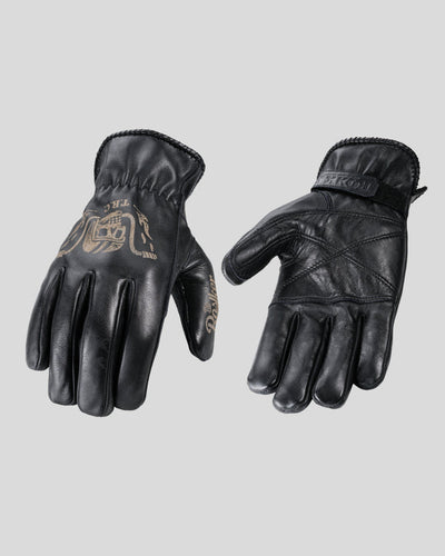 ROKKER TATTOO APE BLACK MOTORCYCLE GLOVES