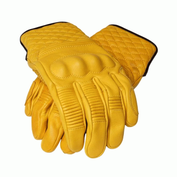 ROKKER TUCSON MOTORCYCLE GLOVE NATURAL YELLOW