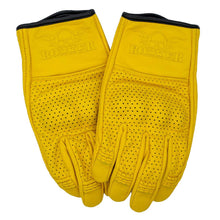 ROKKER TUCSON PERFORATED MOTORCYCLE GLOVE NATURAL YELLOW