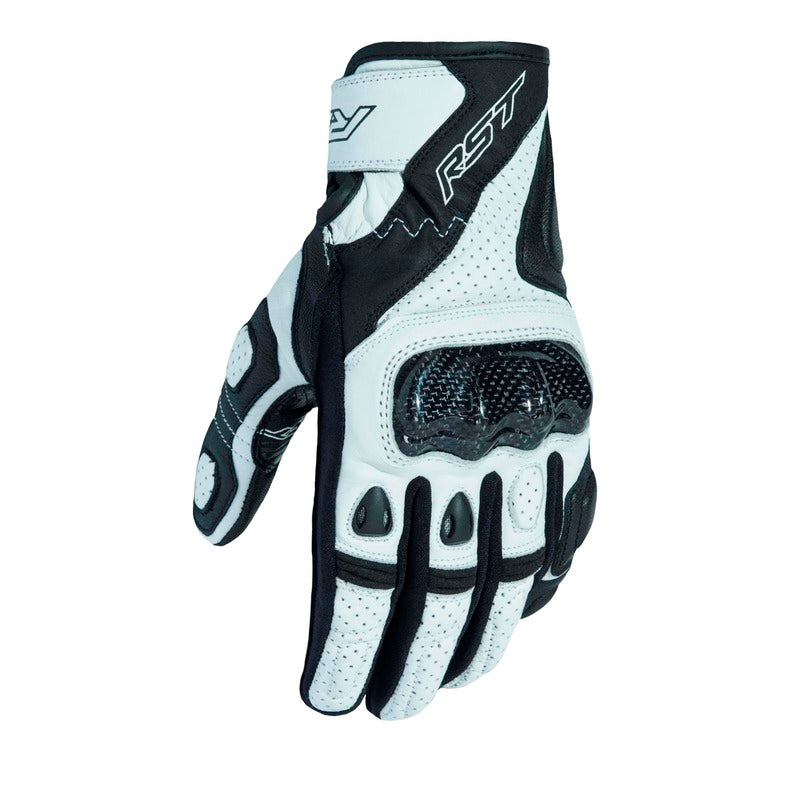 RST STUNT III CE MOTORCYCLE GLOVES - BLACK/WHITE