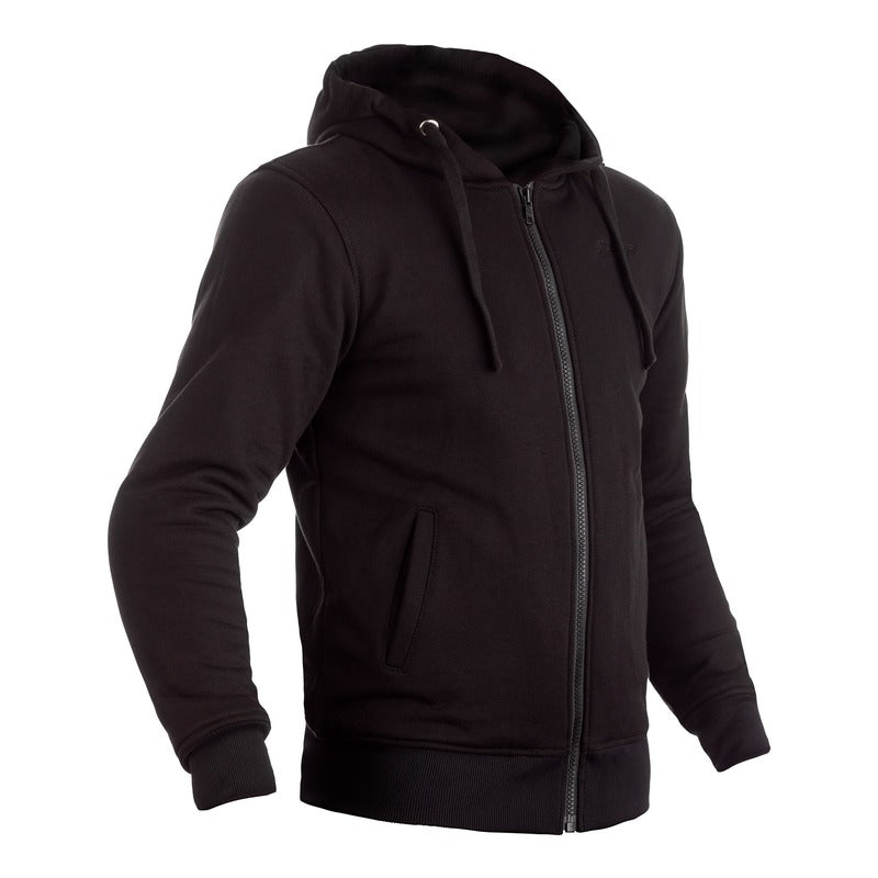 RST ZIP THROUGH CE MENS TEXTILE MOTORCYCLE HOODIE - BLACK