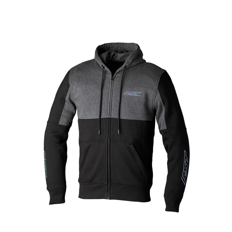 RST TEAM ZIP THROUGH CE KEVLAR HOODIE - BLACK/GREY