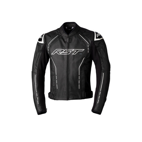 RST S-1 CE LEATHER JACKET - BLACK/WHITE