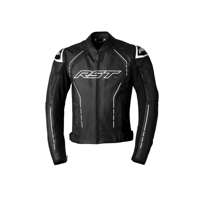 RST S-1 CE LEATHER JACKET - BLACK/WHITE