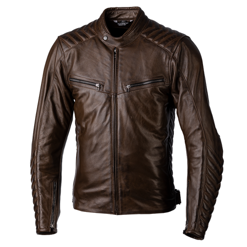 RST ROADSTER 3 CE VENTED LEATHER JACKET - BROWN