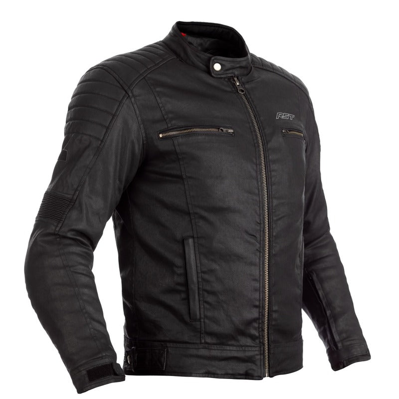 RST BRIXTON CE WATERPROOF CLASSIC WAX MOTORCYCLE JACKET - BLACK