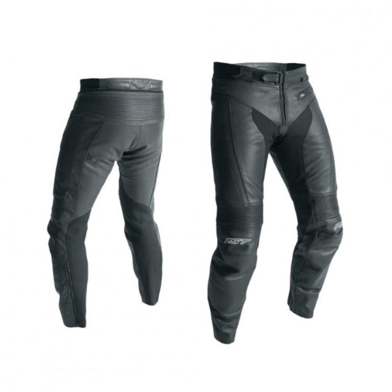 RST R-18 LEATHER PANTS BLACK KNEE SLIDERS INCLUDED