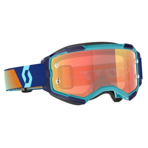 SCOTT FURY GOGGLES ROYAL BLUE/ORANGE W/ORANGE CHROME WORKS LENS