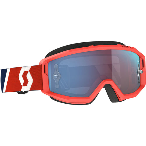 SCOTT PRIMAL GOGGLES RED/BLUE W/BLUE CHROME LENS