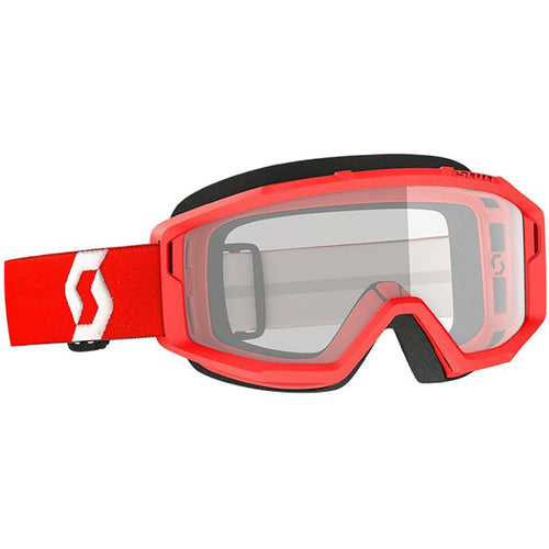 SCOTT PRIMAL CLEAR GOGGLES RED W/CLEAR LENS