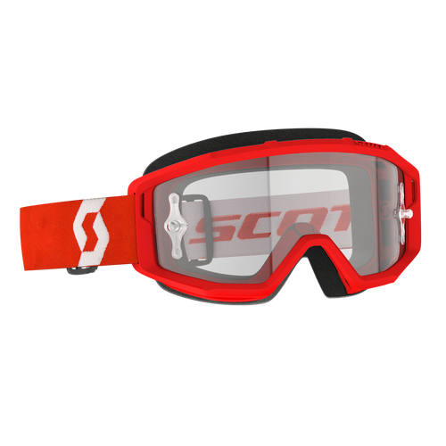 SCOTT PRIMAL CLEAR GOGGLES RED/WHITE W/CLEAR WORKS LENS