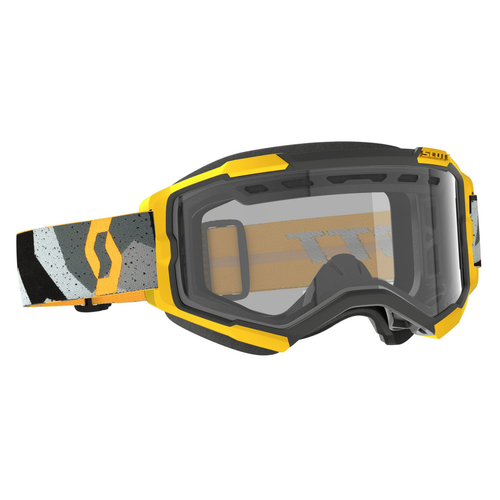 SCOTT FURY ENDURO GOGGLES CAMO GREY/YELLOW W/CLEAR LENS