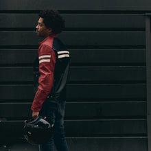 SEGURA ROMEO LEATHER MOTORCYCLE JACKET - BLACK/RED - CE Level AAA Certified
