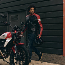 SEGURA ROMEO LEATHER MOTORCYCLE JACKET - BLACK/RED - CE Level AAA Certified