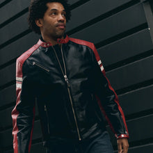 SEGURA ROMEO LEATHER MOTORCYCLE JACKET - BLACK/RED - CE Level AAA Certified
