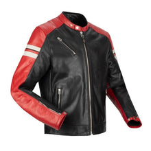 SEGURA ROMEO LEATHER MOTORCYCLE JACKET - BLACK/RED