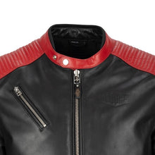 SEGURA ROMEO LEATHER MOTORCYCLE JACKET - BLACK/RED