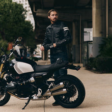 SEGURA ROMEO LEATHER MOTORCYCLE JACKET - BLACK/WHITE - CE Level AAA Certified