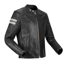 SEGURA ROMEO LEATHER MOTORCYCLE JACKET - BLACK/WHITE
