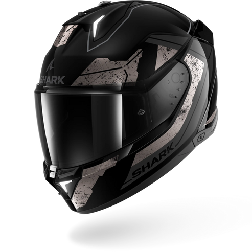 SHARK SKWAL I3 RHAD BLACK/CHROME/ANTHRACITE HELMET WITH LED BRAKE LIGHTS SYSTEM