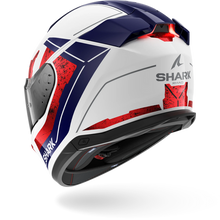 SHARK SKWAL I3 RHAD WHITE/CHROME/RED HELMET WITH LED BRAKE LIGHTS SYSTEM