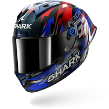 SHARK AERON-GP FIM RACING #1 REPLICA ZARCO VICTORY 2025 CARBON HELMET - BLUE/RED/CHROME