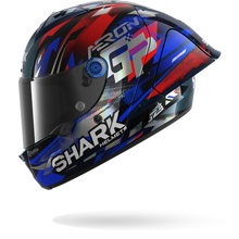 SHARK AERON-GP FIM RACING #1 REPLICA ZARCO VICTORY 2025 CARBON HELMET - BLUE/RED/CHROME