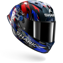 SHARK AERON-GP FIM RACING #1 REPLICA ZARCO VICTORY 2025 CARBON HELMET - BLUE/RED/CHROME
