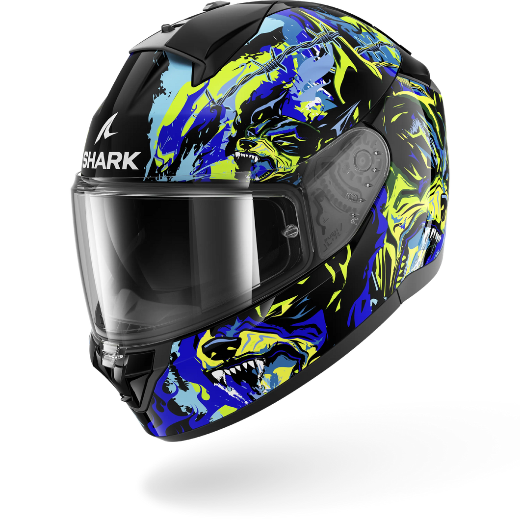 SHARK RIDILL 2 RAGING BEAST FULL FACE HELMET - BLACK/BLUE/GREEN