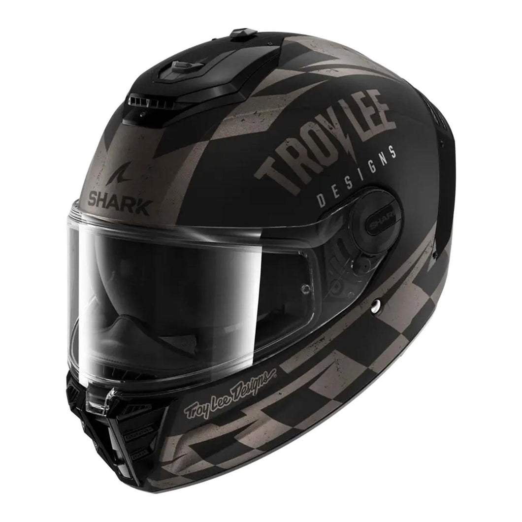 SHARK SPARTAN RS RACESHOP Troy Lee Designs MATTE HELMET - BLACK/ANTHRACITE/SILVER