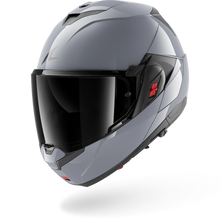 SHARK OXO DARK SHADOW GUN SILVER FLIP OVER MODULAR HELMET + DARK TINT VISOR