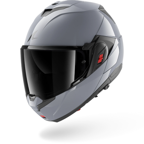 SHARK OXO DARK SHADOW GUN SILVER FLIP OVER MODULAR HELMET + DARK TINT VISOR