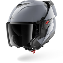 SHARK OXO DARK SHADOW GUN SILVER FLIP OVER MODULAR HELMET + DARK TINT VISOR