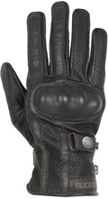HELSTONS EAGLE SUMMER LEATHER MOTORCYCLE GLOVE - BLACK (Size: T10 / LARGE)
