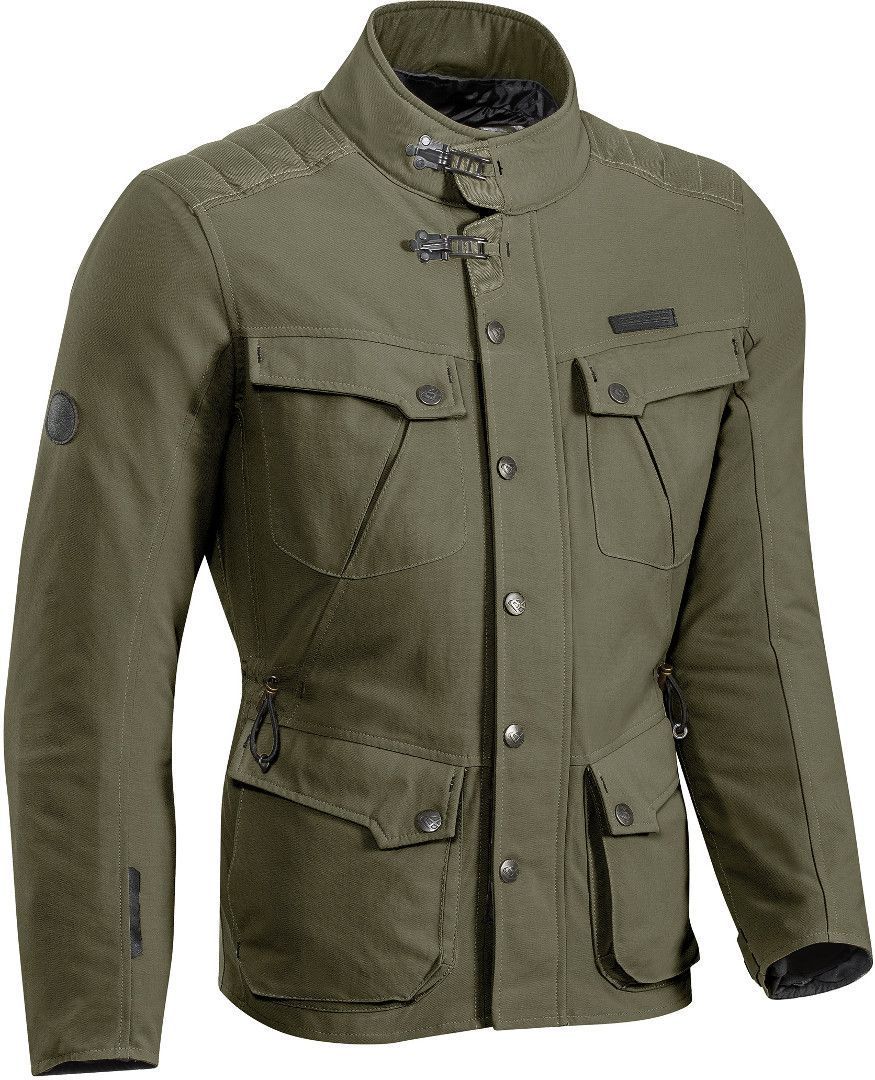 IXON EXHAUST MOTORCYCLE TEXTILE JACKET KHAKI (SIZE: MEDIUM)