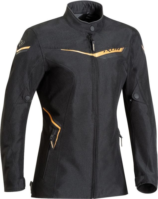 IXON SLASH WOMENS BLACK/GOLD TEXTILE JACKET (SIZE: XL)