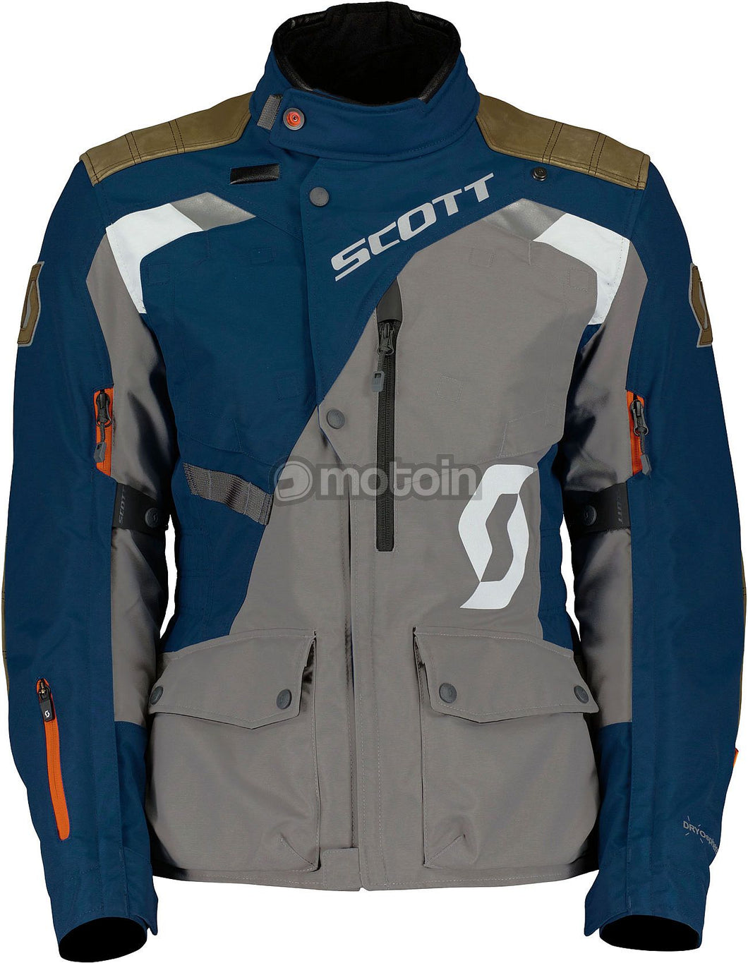SCOTT WOMENS DUALRAID DRYO BLUE/TITANIUM GREY WATERPROOF ADVENTURE TEXTILE JACKET (Size: 38) Last One