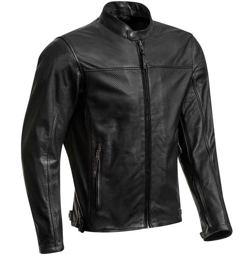 IXON CRANK AIR BLACK LEATHER JACKET