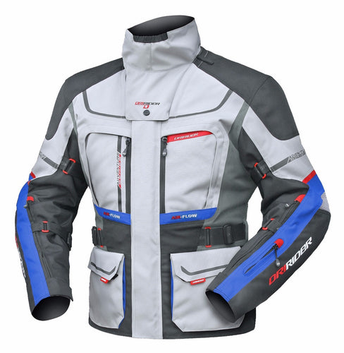 DRIRIDER VORTEX ADVENTURE 2 ALL SEASON GREY/ANTHRACITE/BLUE TEXTILE JACKET