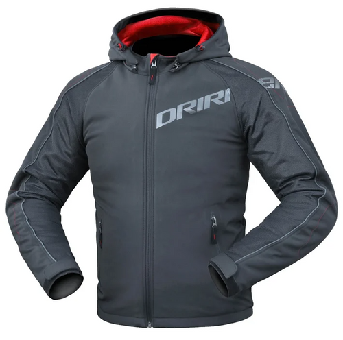 DRIRIDER ATOMIC BLACK TEXTILE HOODIE JACKET