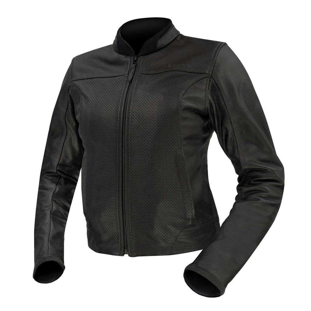 Argon Abyss Black Perforated Leather Womens Jacket