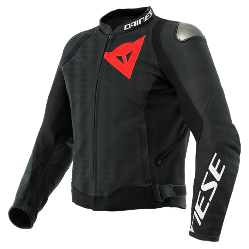 DAINESE SPORTIVA MATTE BLACK PERFORATED LEATHER JACKET