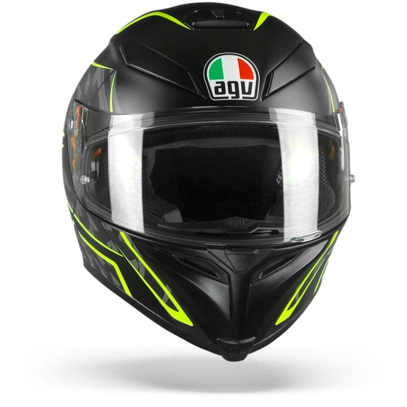 CASCO MOTO AGV K5 S TORNADO NERO OPACO/GIALLO FLUO - Centauro Dorico Moto  Srls