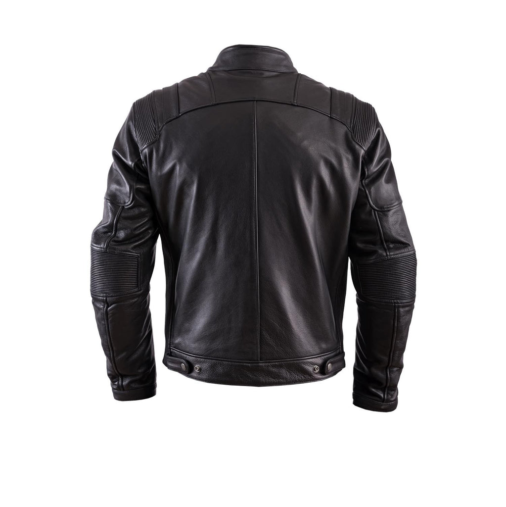 HELSTONS TRUST LEATHER MOTORCYCLE JACKET - PLAIN BLACK